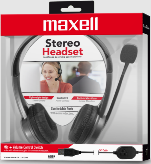 Maxell audifono multimedia con micrófono USB 347867